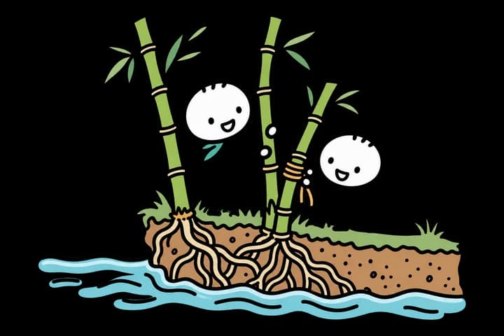 Hand-drawn illustration of Bagai aur dengan tebing